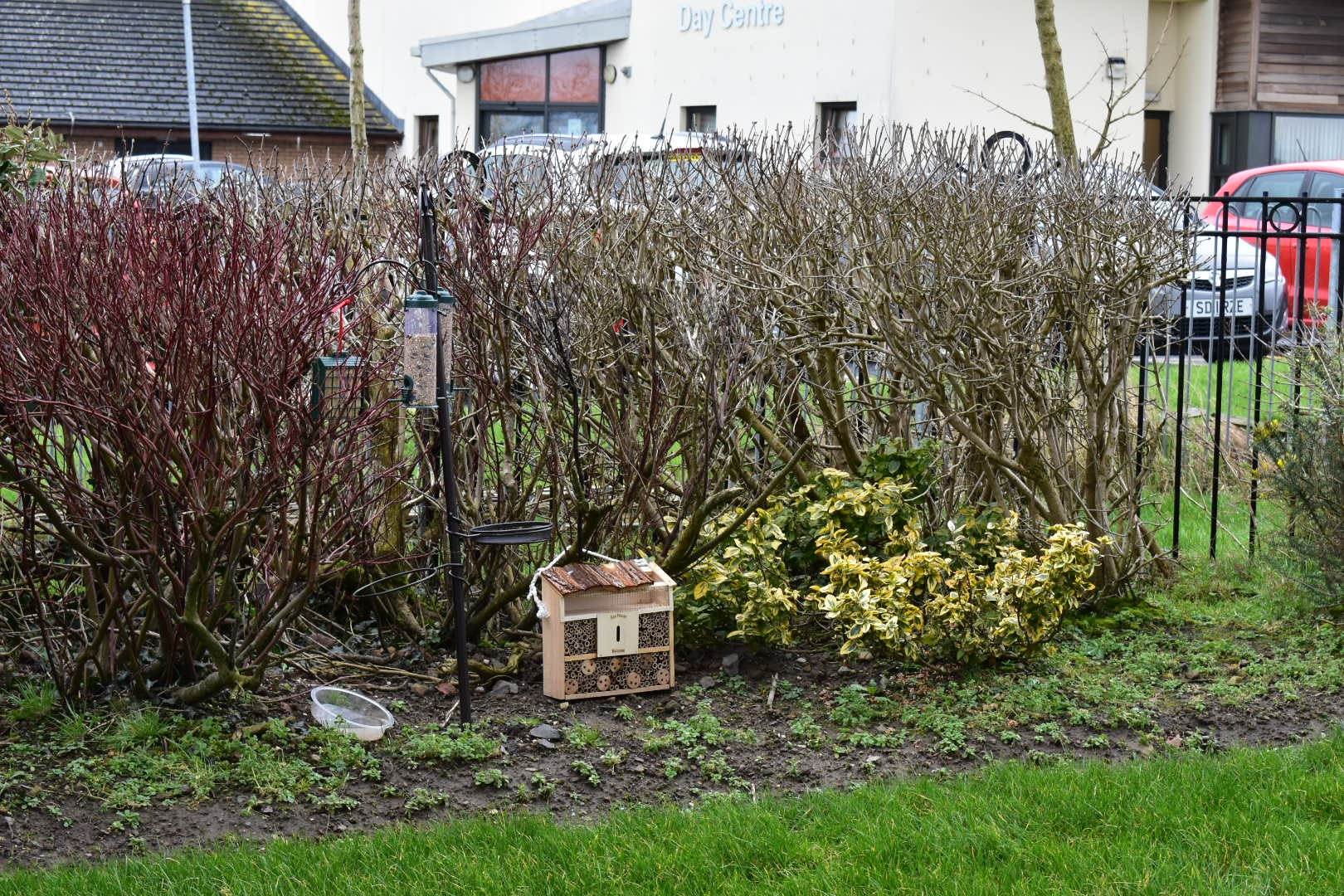 Bug house in community garden