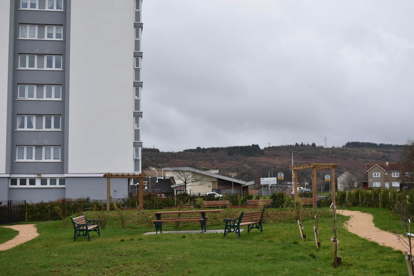 picnic area in community garden