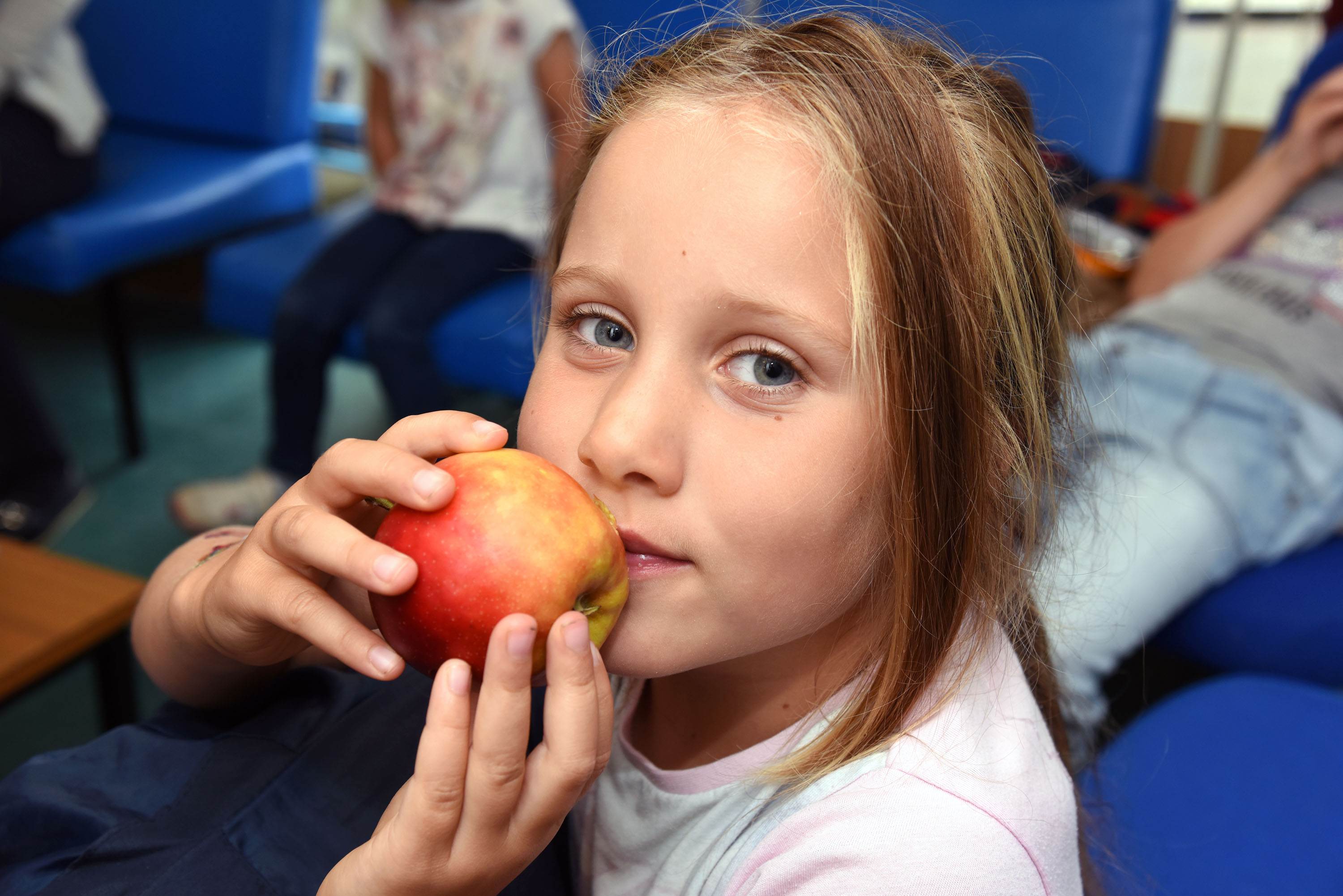 South Ayrshire Holiday Hunger - picture of girl eating an apple